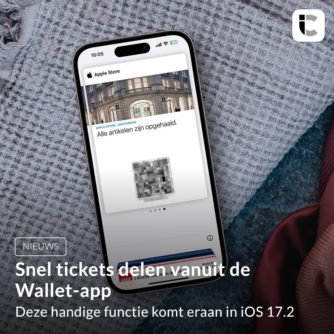 iOS 17.2 voegt soort NameDrop voor pasjes en tickets toe